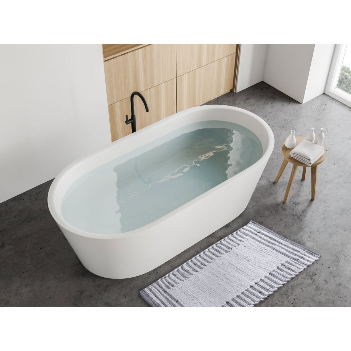 Bathroom rug set of 2 large 80 x 50 cm 100% cotton bath mat bath mat Chindi