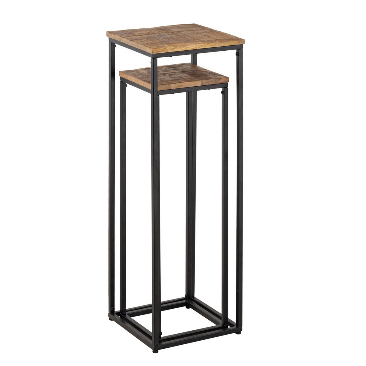 Flower columns set W 25 and 20 H 78 and 67 cm Flower stool Peru Square plant stand