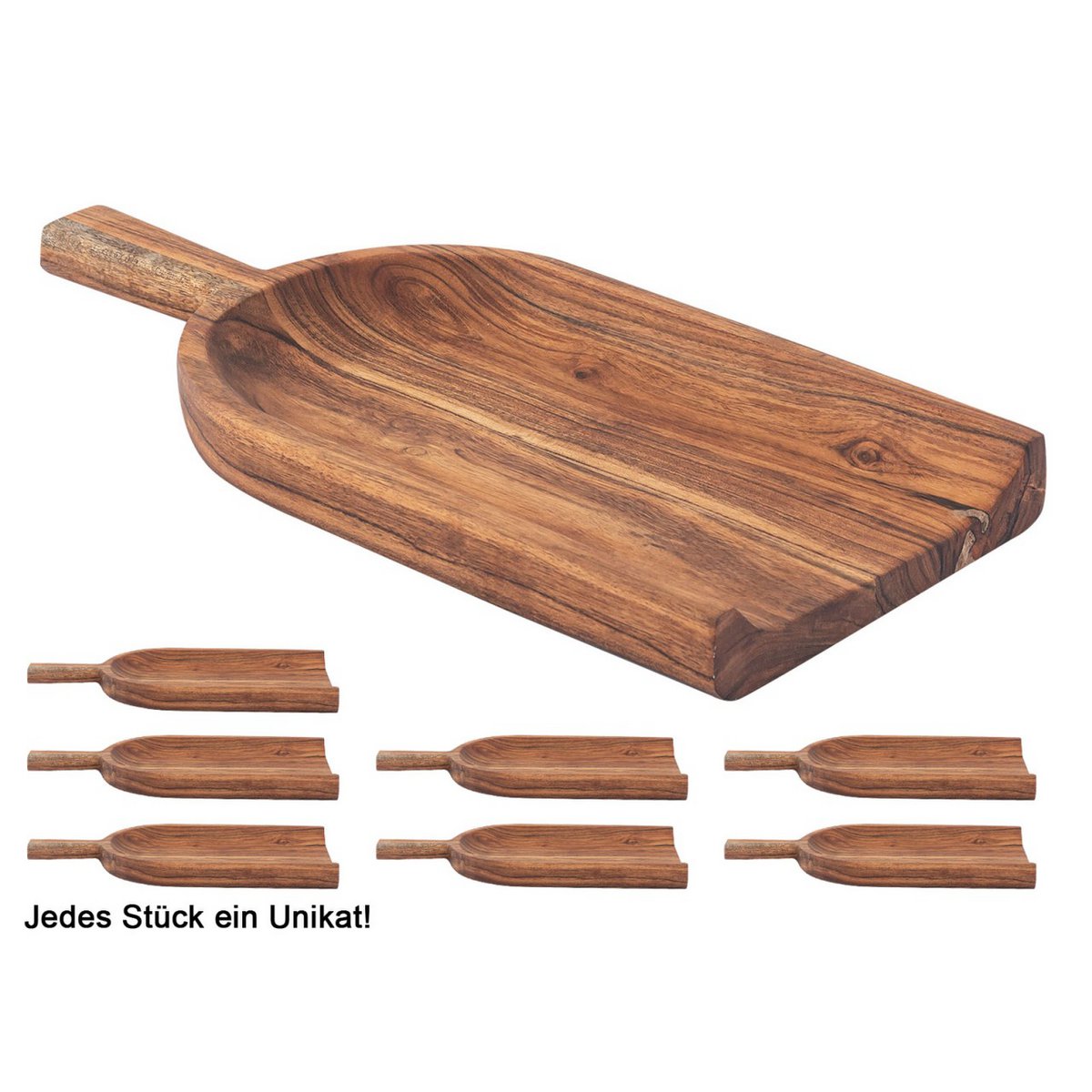 Wooden shovel decorative shovel 45x20cm Masterbox 8-piece wooden bowl solid acacia