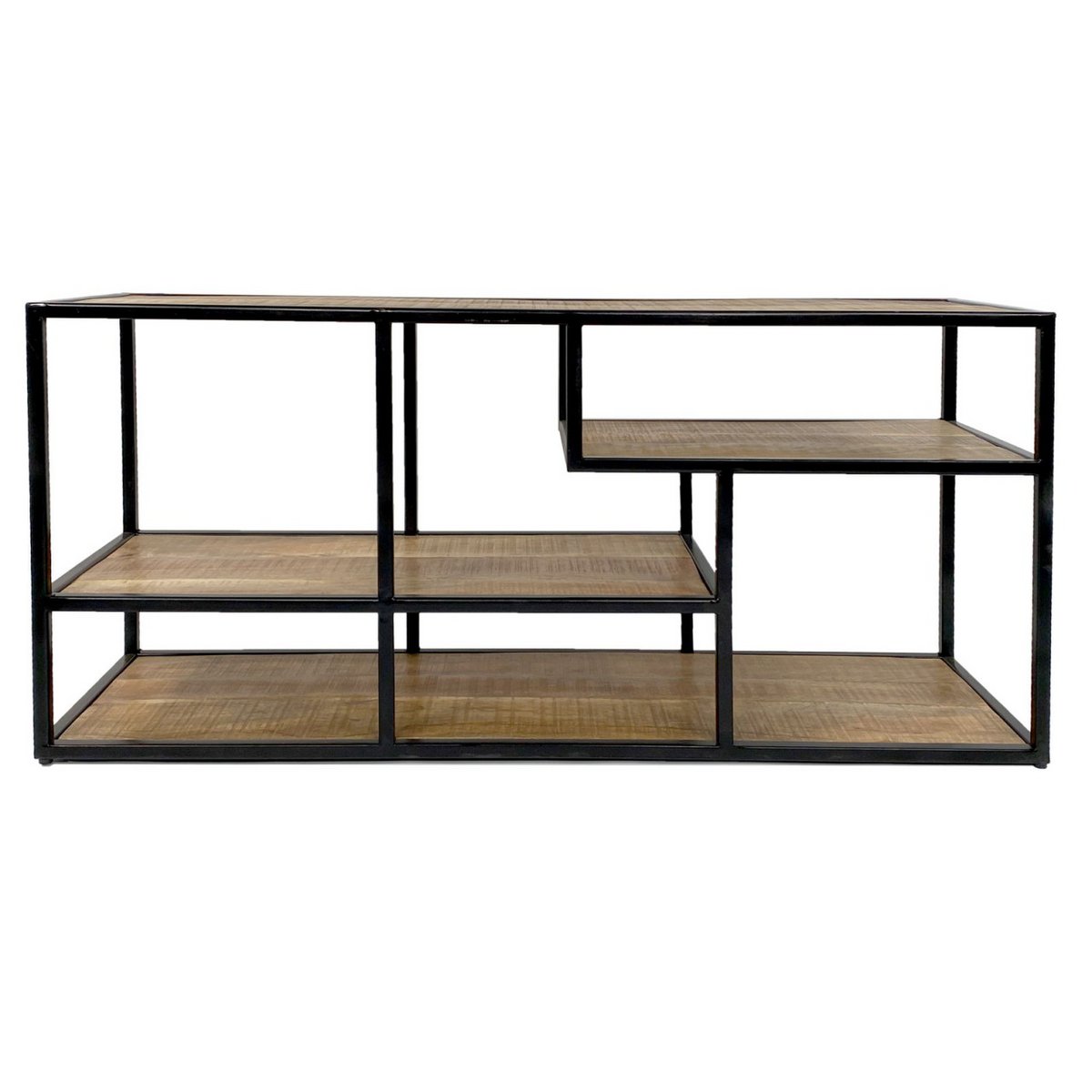 Standing shelf room divider books shelf media shelf bookshelf 130x60x36cm Liverpool metal frame black
