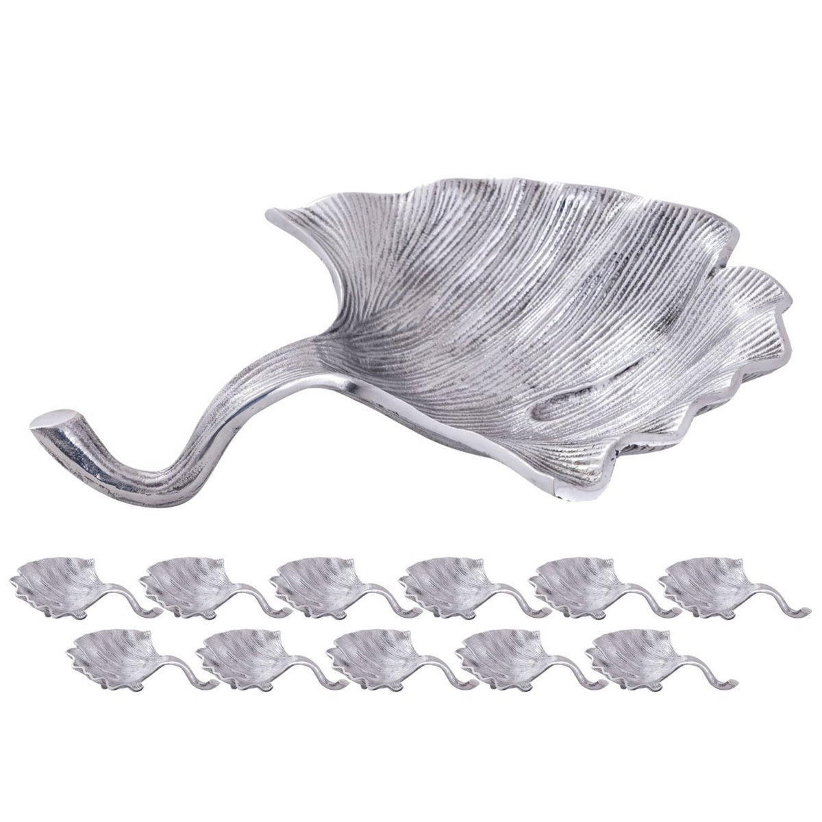 Decorative bowl bowl Masterbox 12-piece aluminum ginkgo large gold or silver leaf bowl