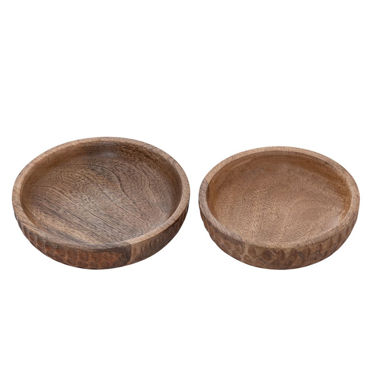 Wooden bowl set of 2 ø15/17cm H4cm decorative bowl Tik & Tok round mango wood