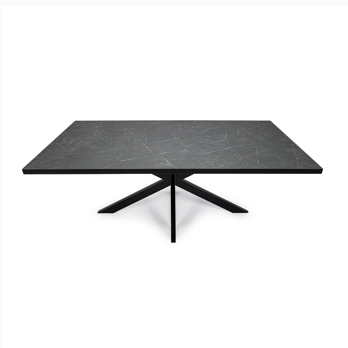 Stalux Dining table 'Gijs' 180 x 100cm, color black / black marble