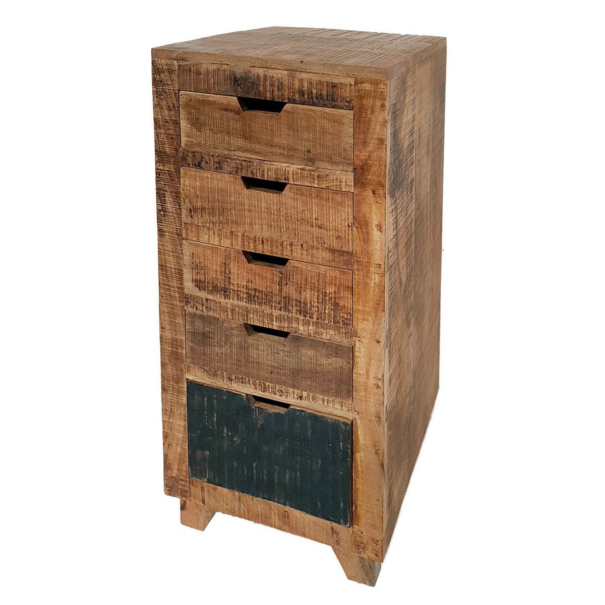 Drawer chest of drawers W 40 H 92 cm, drawer tower, sideboard, California natural mango wood