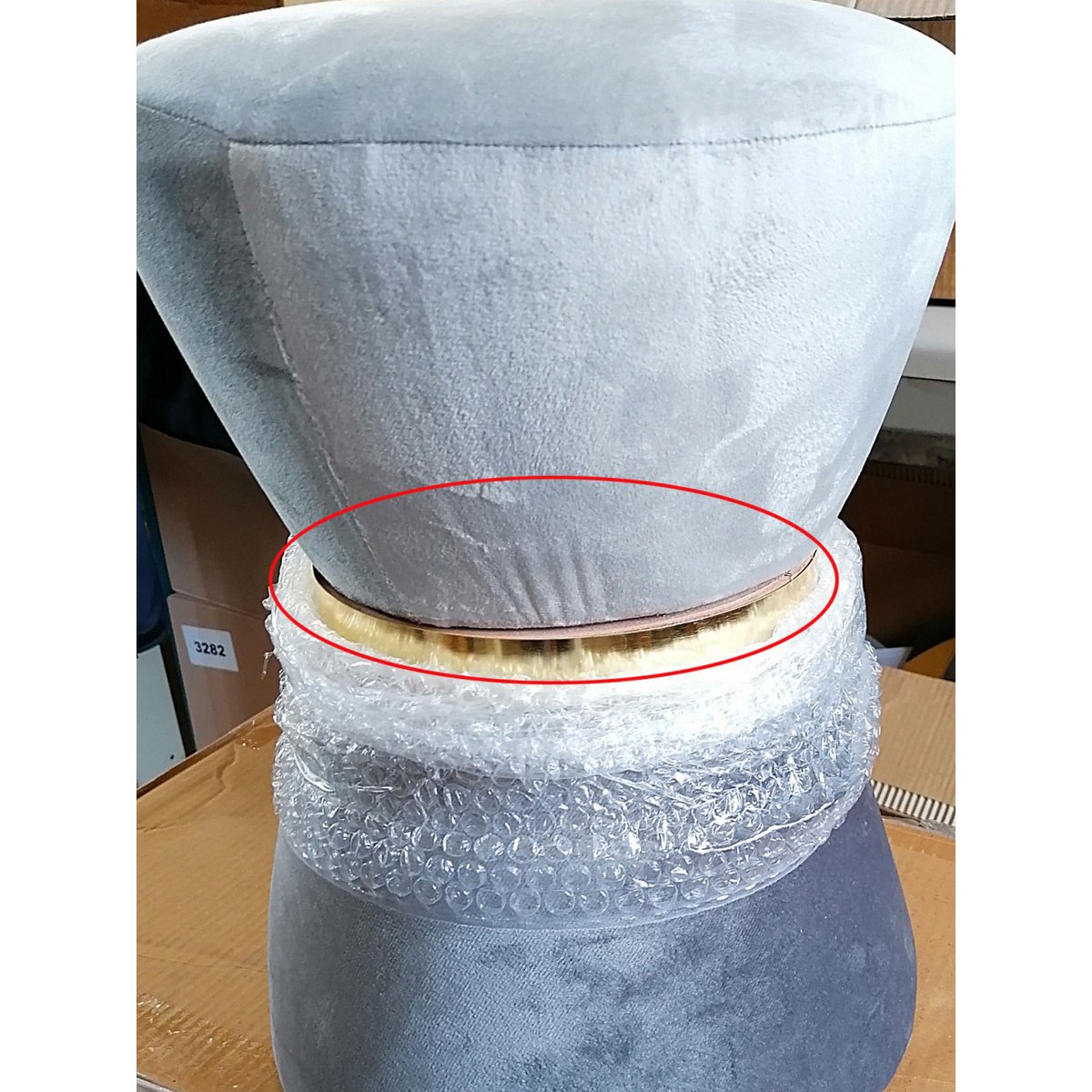 Velvet stool Ø 32 H 42 cm waisted 2nd choice stool velvet pouf velor stool up to 150 kg