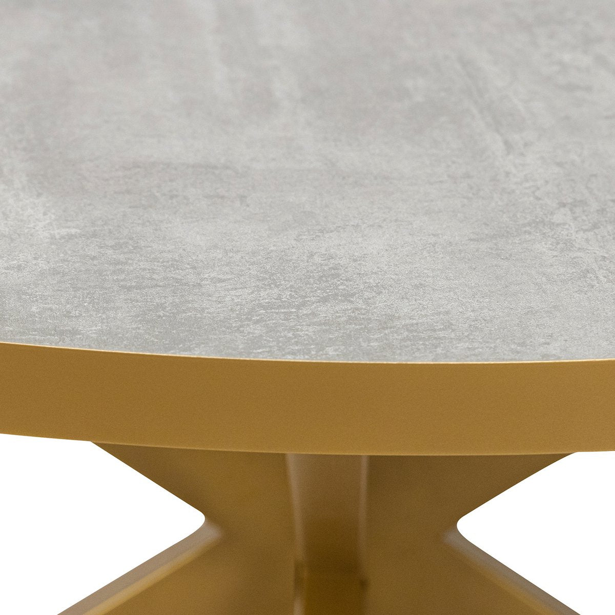 Stalux Round dining table 'Daan' 120cm, color gold / concrete
