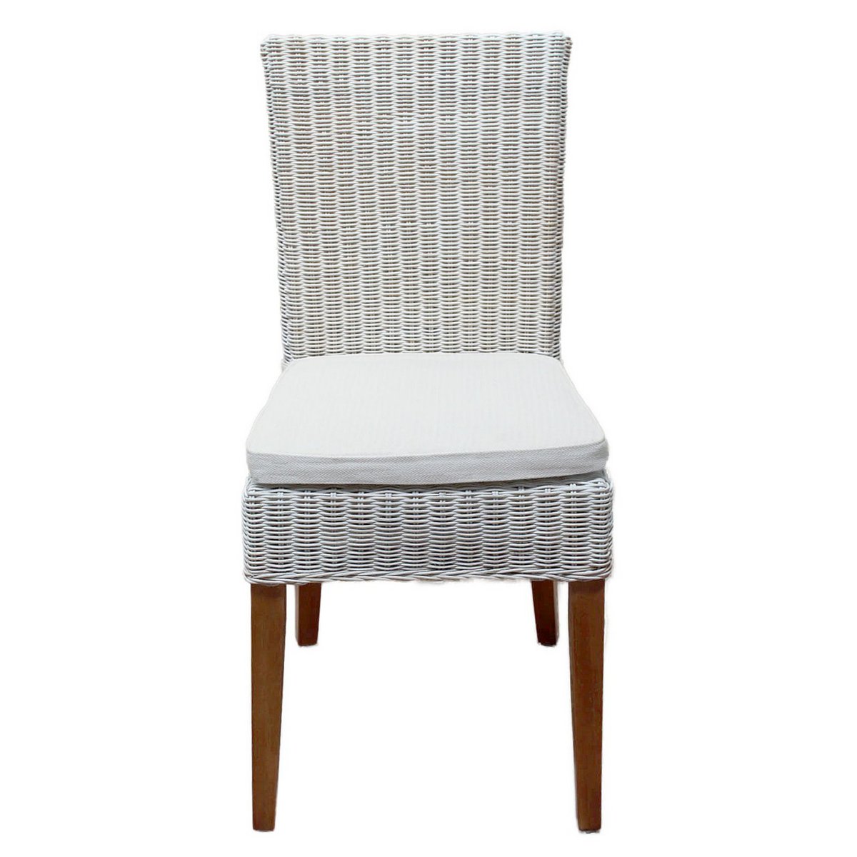 Dining room chairs rattan chairs winter garden Cardine 4 pieces white with/without seat cushions linen white