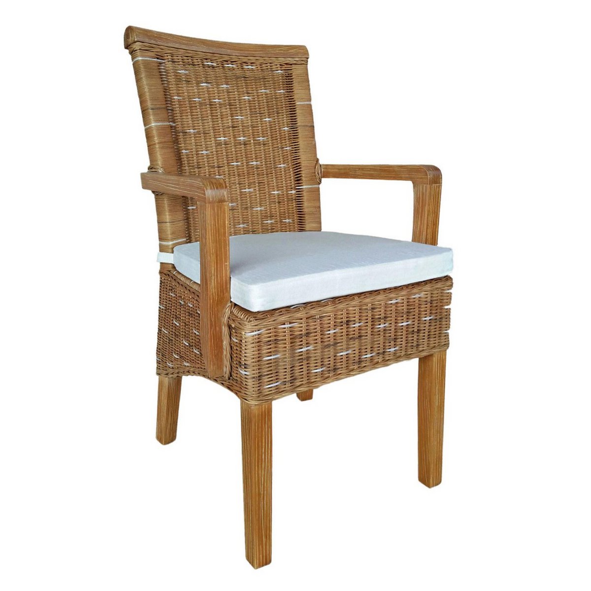 Dining room chairs set with armrests 2 pieces rattan chair brown Perth