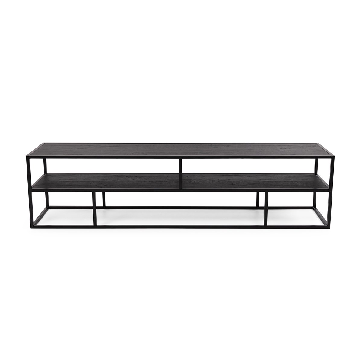 Stalux TV cabinet 'Luuk' 200cm, color black / black oak