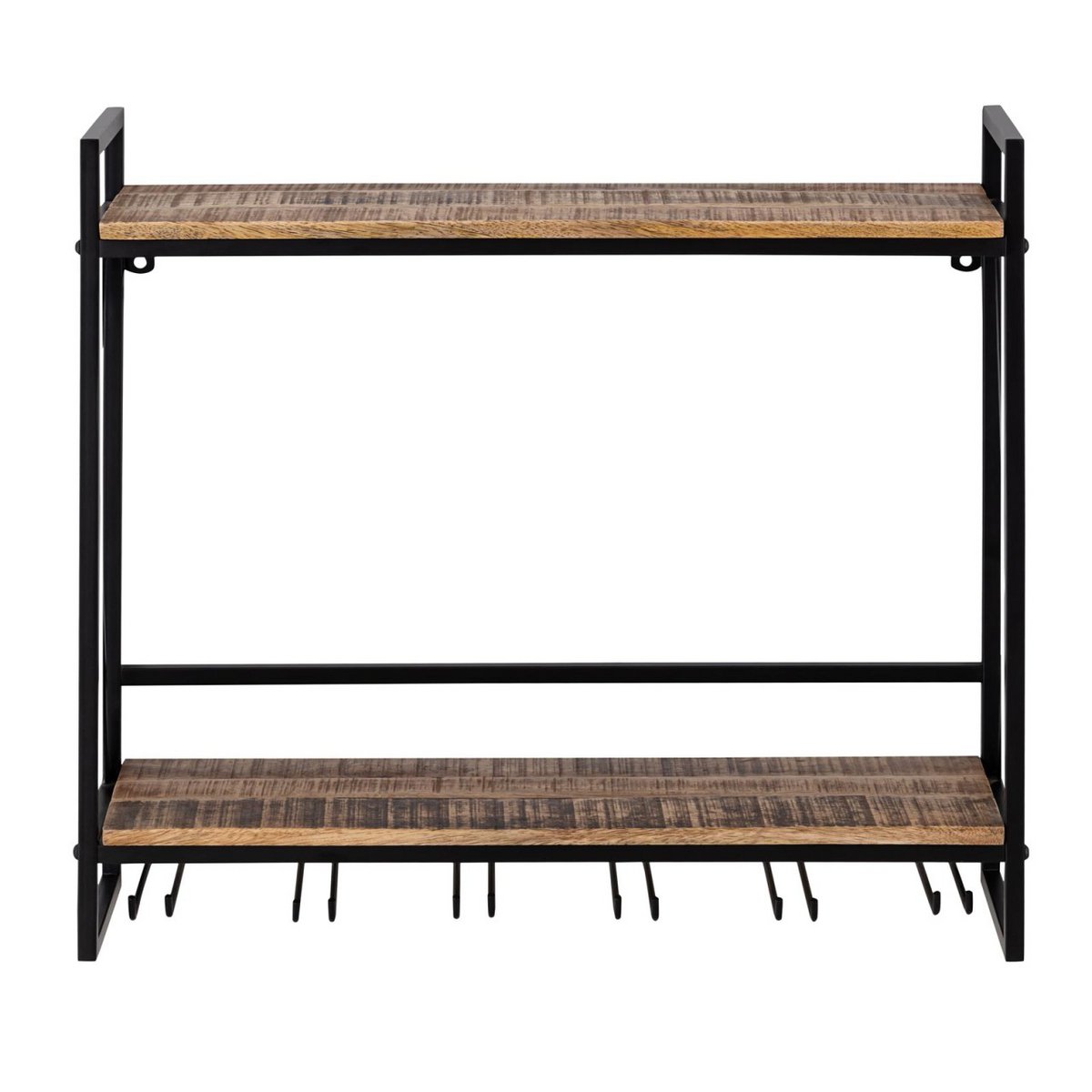 Wine rack wooden home bar bottle rack 60x45x25cm Rio mango wood metal frame