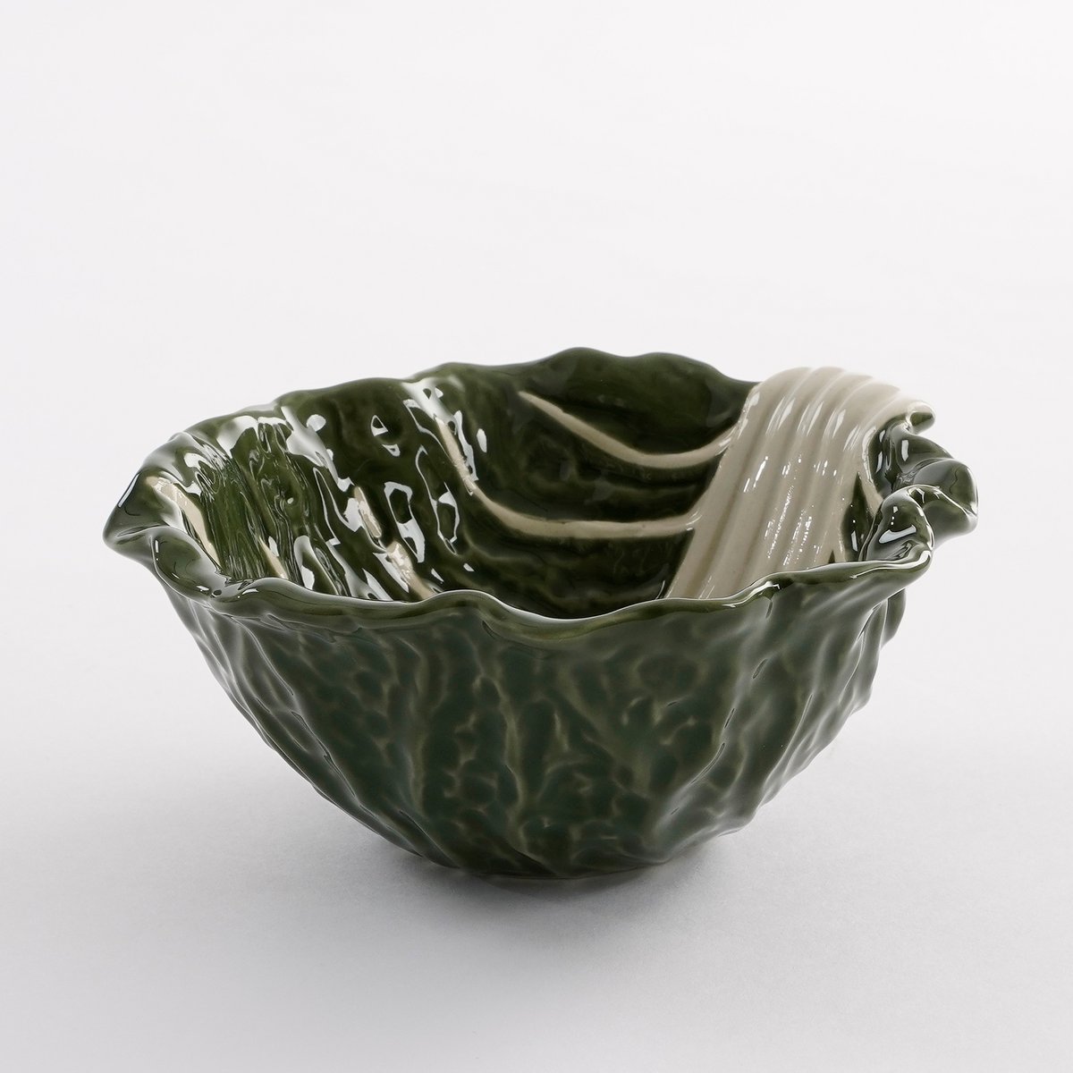 Cabbage bowl - L13.5 x W15 x H5.5 cm - Ceramic - Dark green