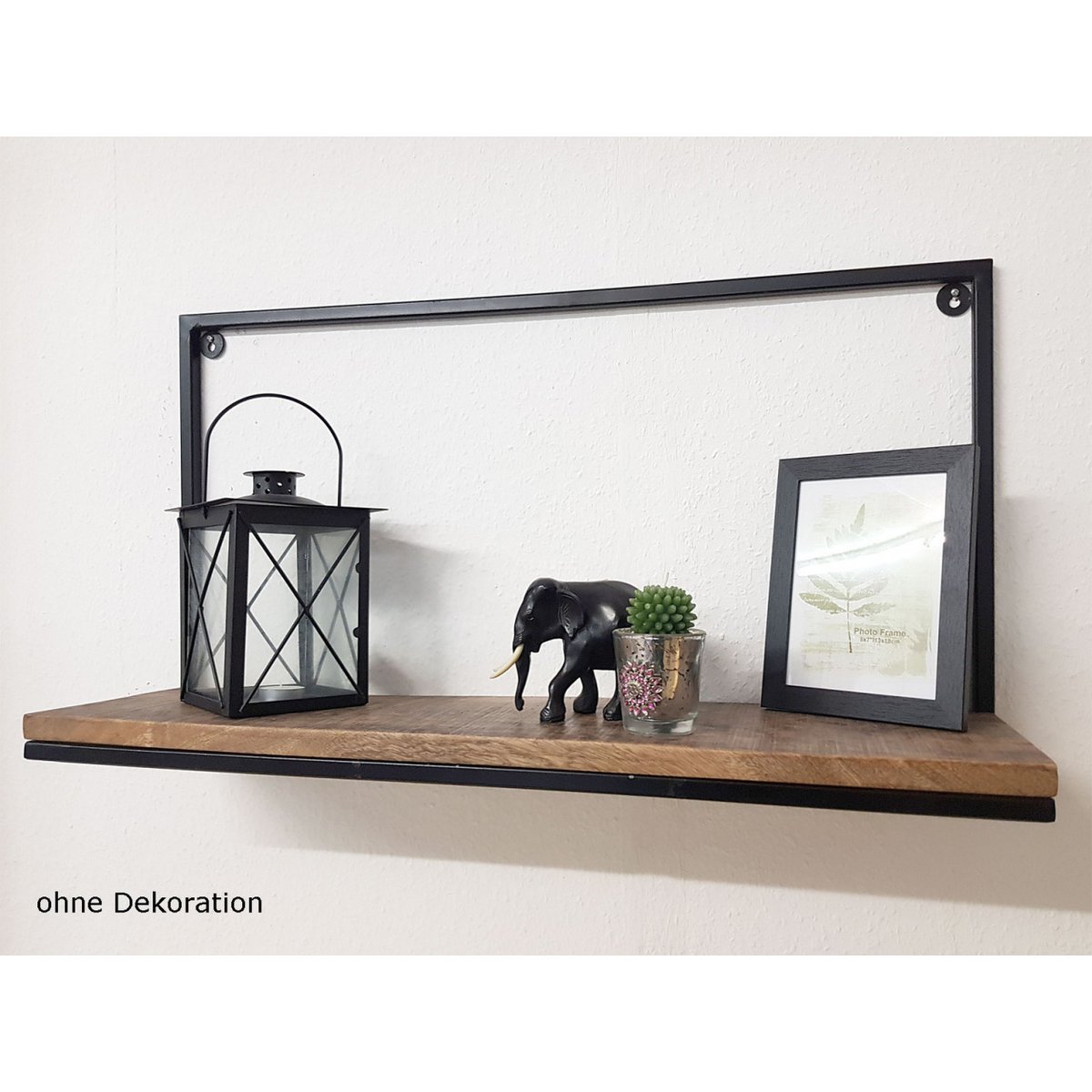 Book shelf wall shelf bookcase 75 x 40 x 20 cm Liverpool metal frame matt black