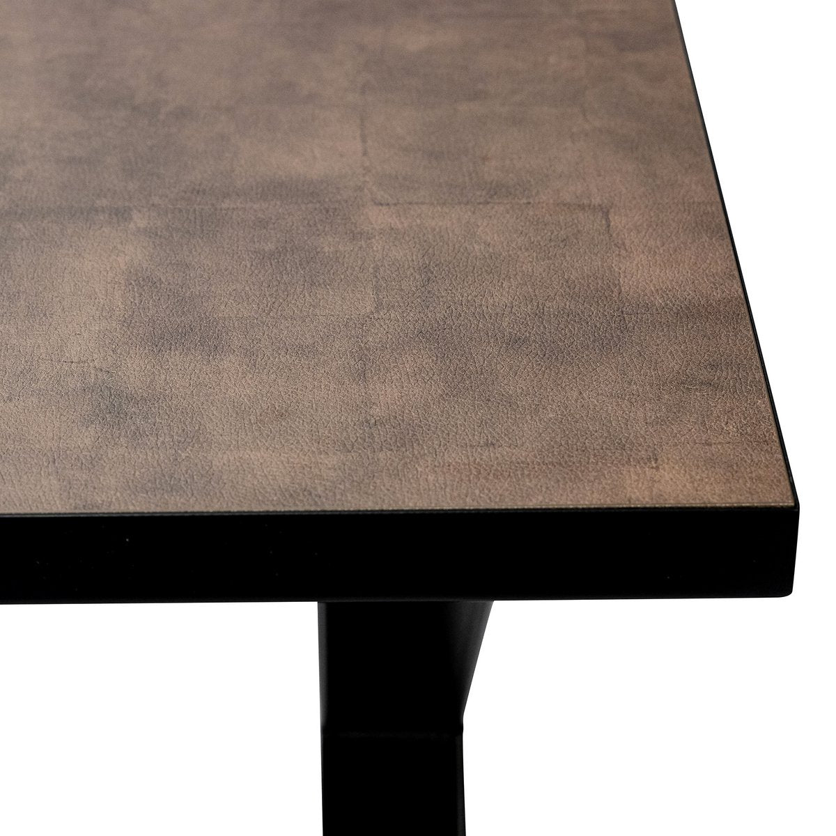 Stalux Dining table 'Rose' 200 x 100cm, color black / brown leather look