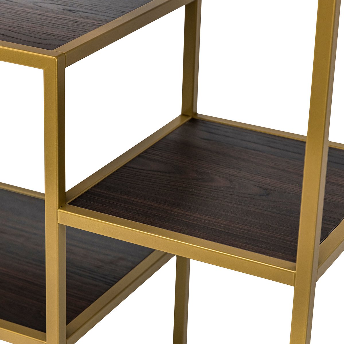Stalux Shelving unit 'Guus' 80 x 200cm, color gold / brown wood