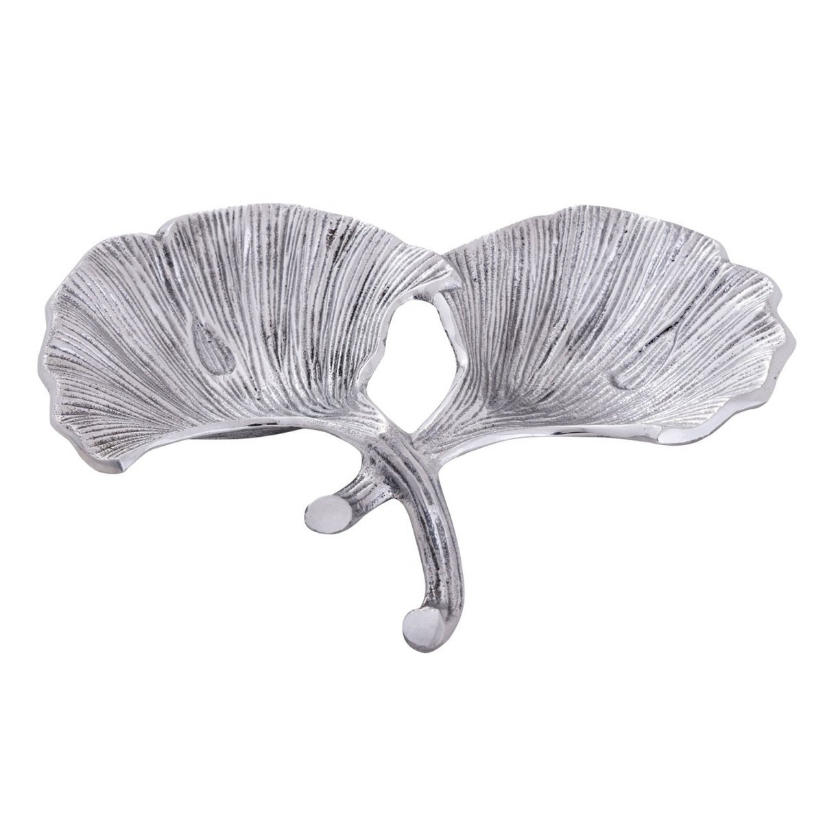 Decorative bowl bowl aluminum ginkgo 2 leaves gold or silver leaf bowl