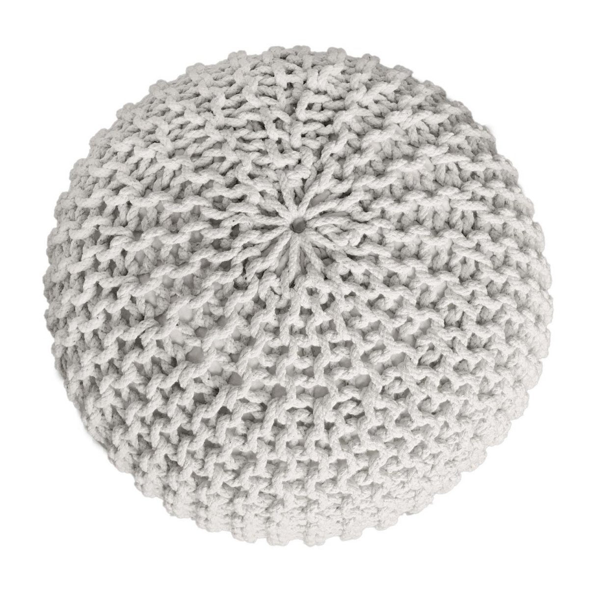 Pouf set of 3 Ø 55 cm knitted stool stool floor cushion coarse knit look