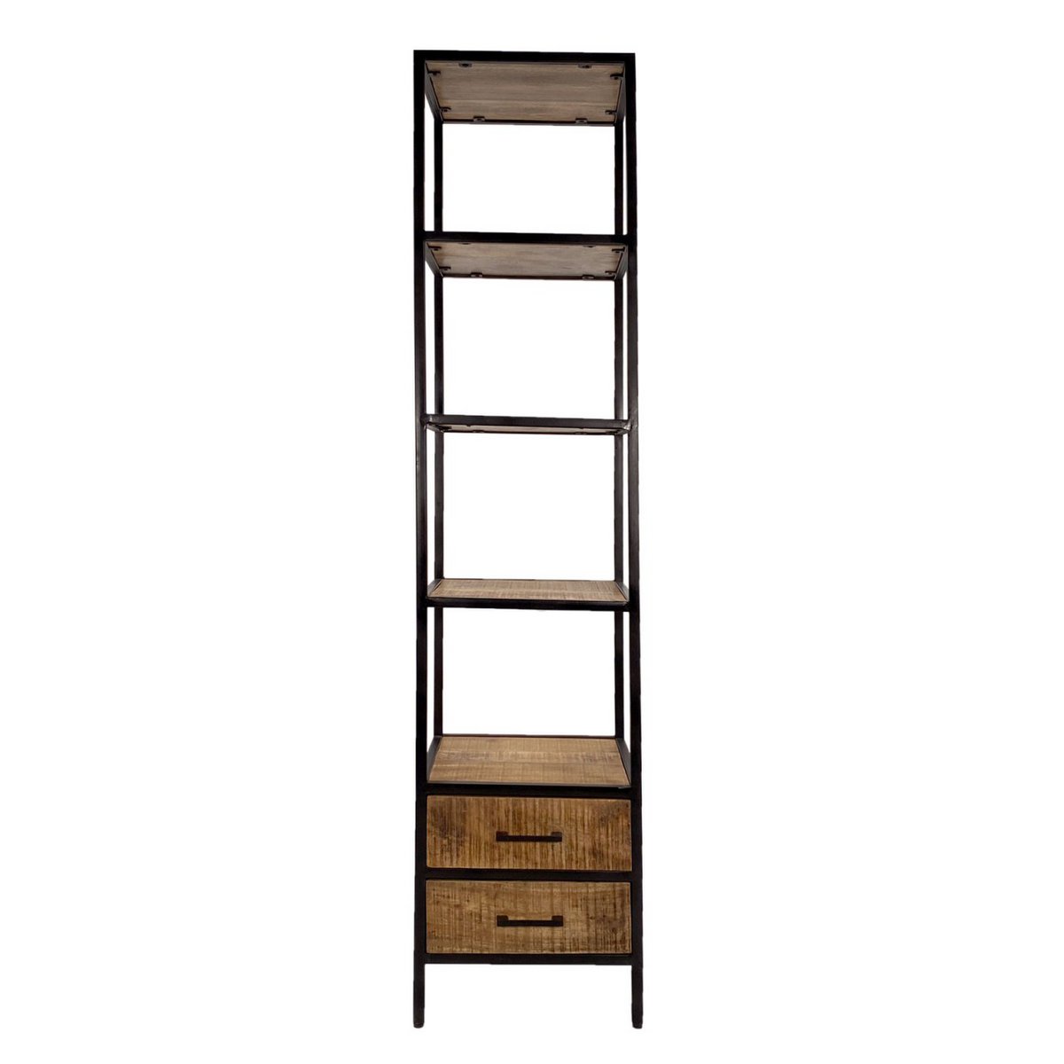 Bookshelf standing shelf bookshelf 40x180x40 cm with drawers Liverpool metal frame black
