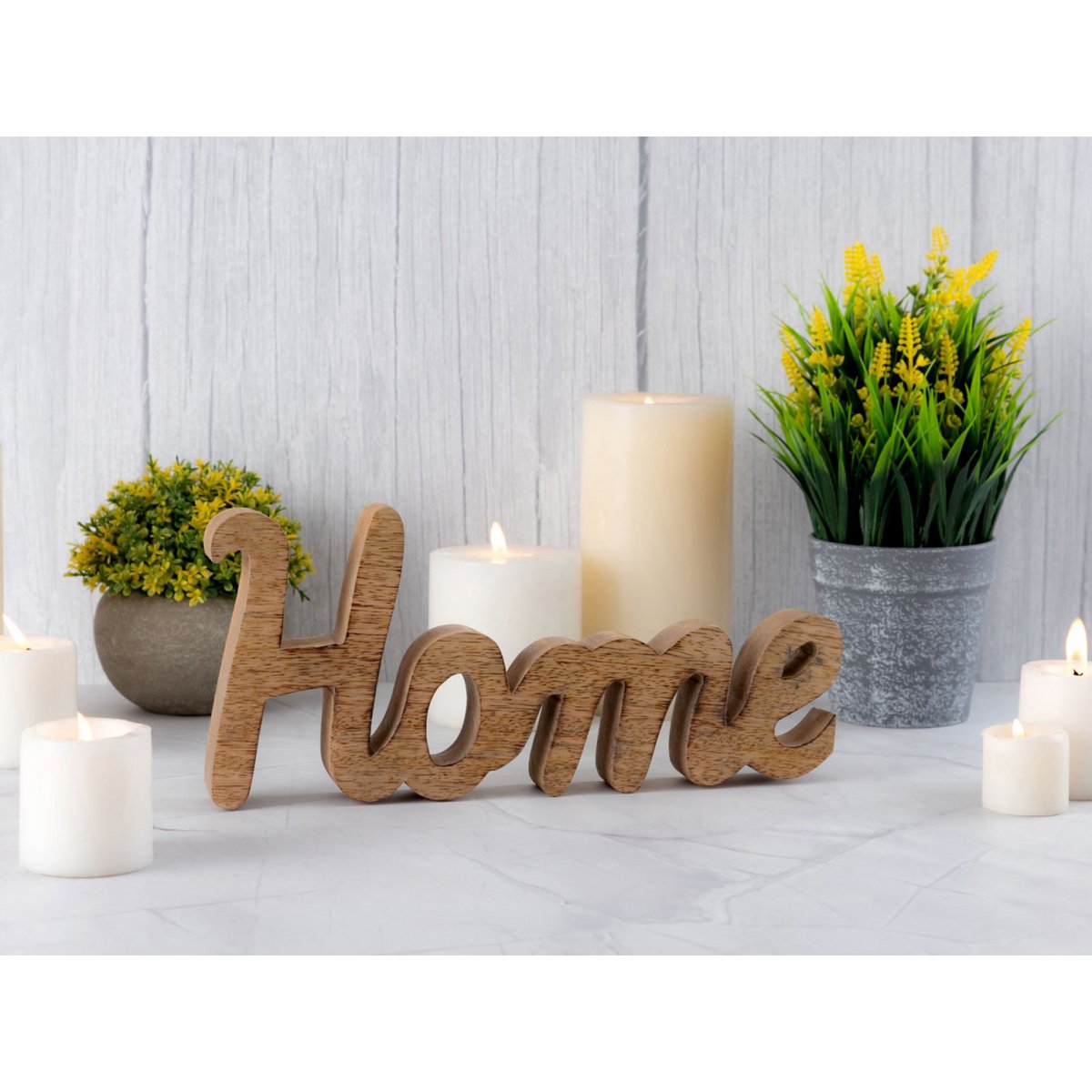 Wooden figure lettering Home W28x12cm decorative lettering solid mango wood