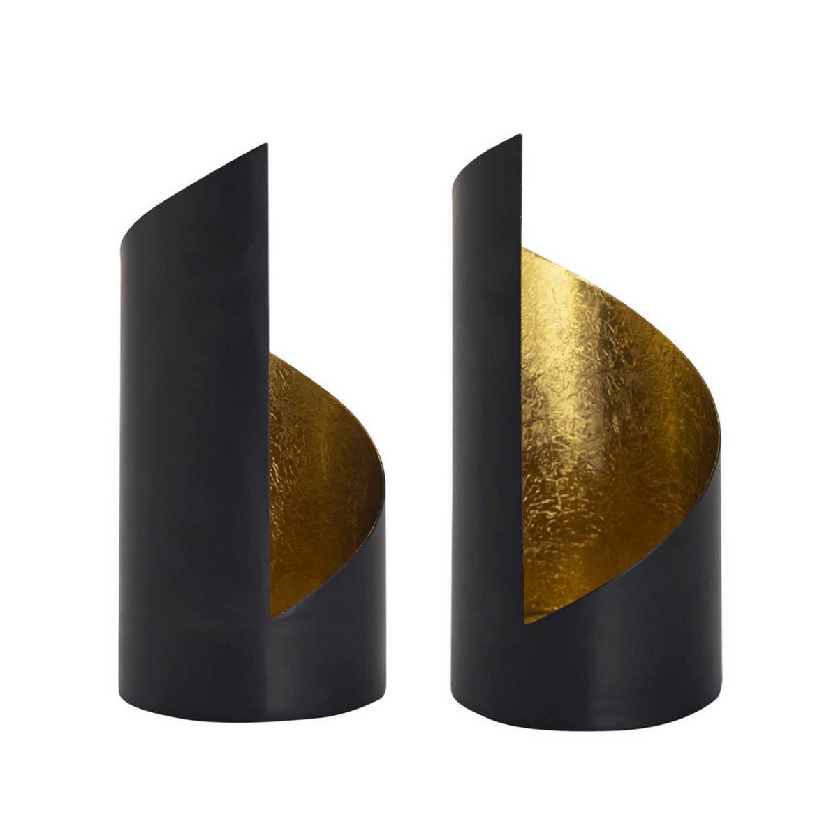 Candle holder 32-piece set 2 x 16 VE tealight holder Kevin cylindrical black matt gold-plated inside