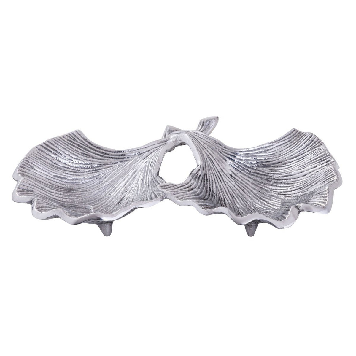 Decorative bowl bowl aluminum ginkgo 2 leaves gold or silver leaf bowl