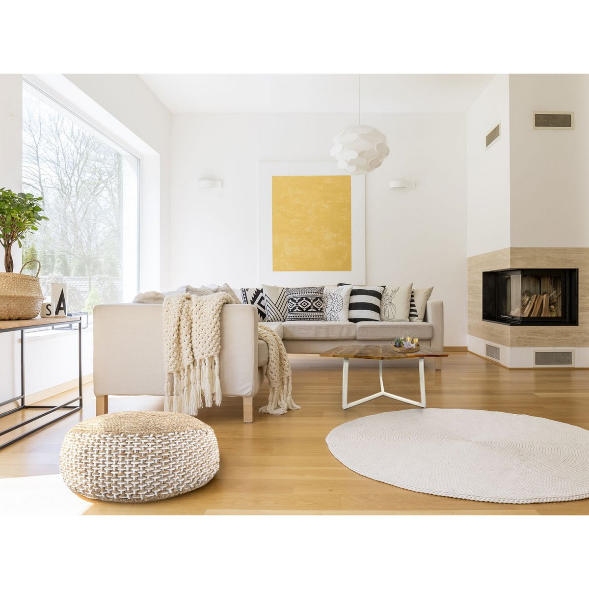 Side table 56 x 47 cm sustainable living room table coffee table Nice metal frame black and white