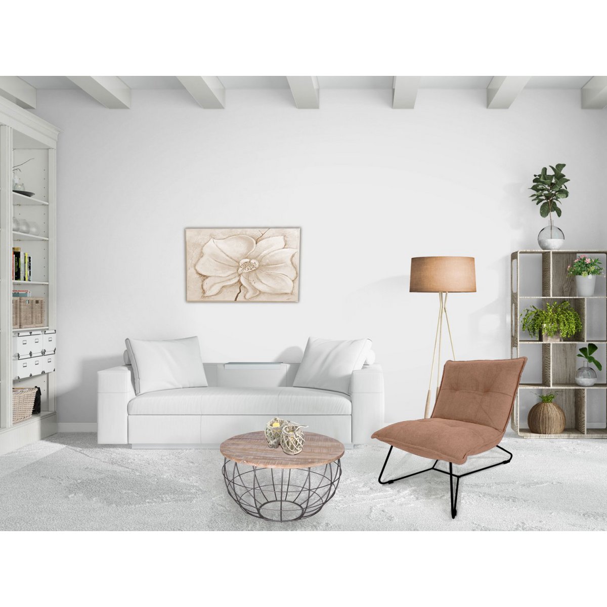 Coffee table ø 55 cm living room table round side table sustainable London metal wire frame grid