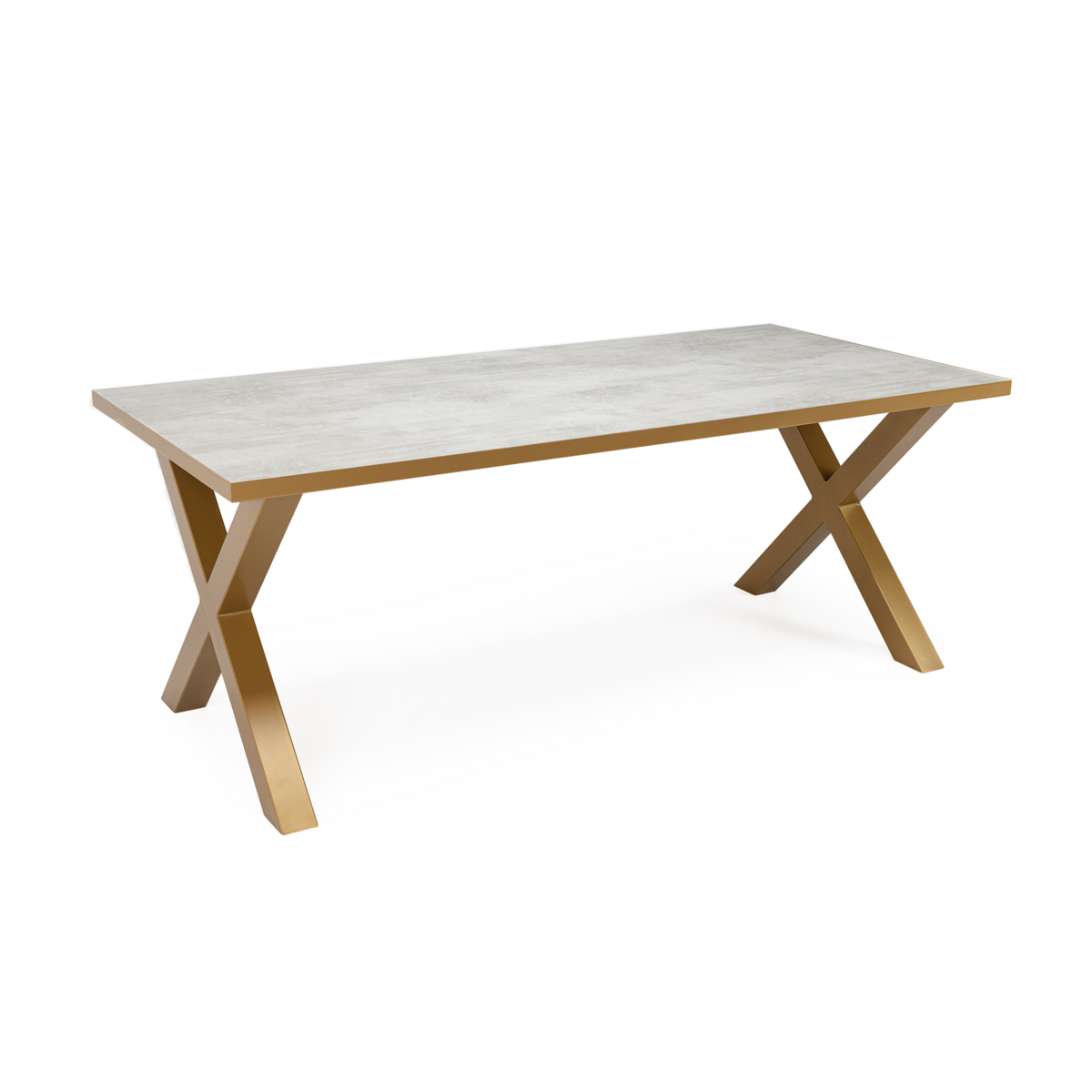 Stalux Dining table 'Rose' 200 x 100cm, color gold / concrete