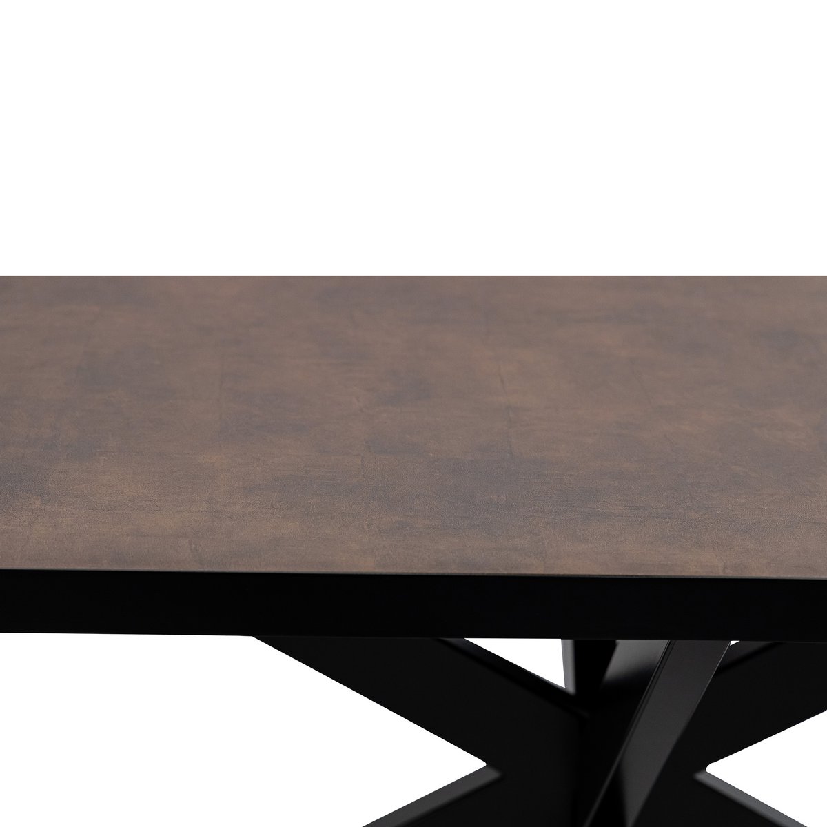 Stalux Flat oval dining table 'Noud' 180 x 100, color black / brown leather look
