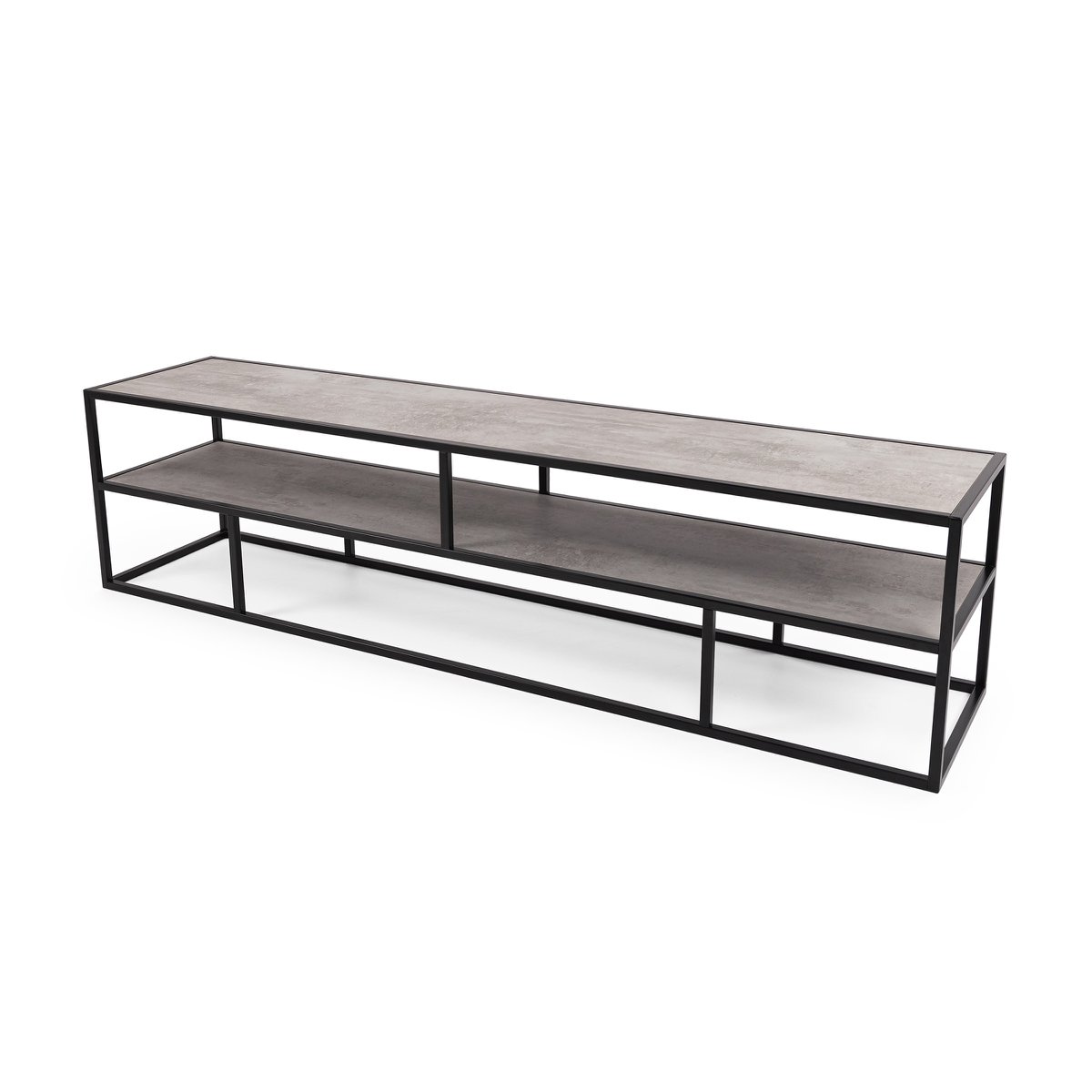 Stalux TV cabinet 'Luuk' 200cm, color black / concrete