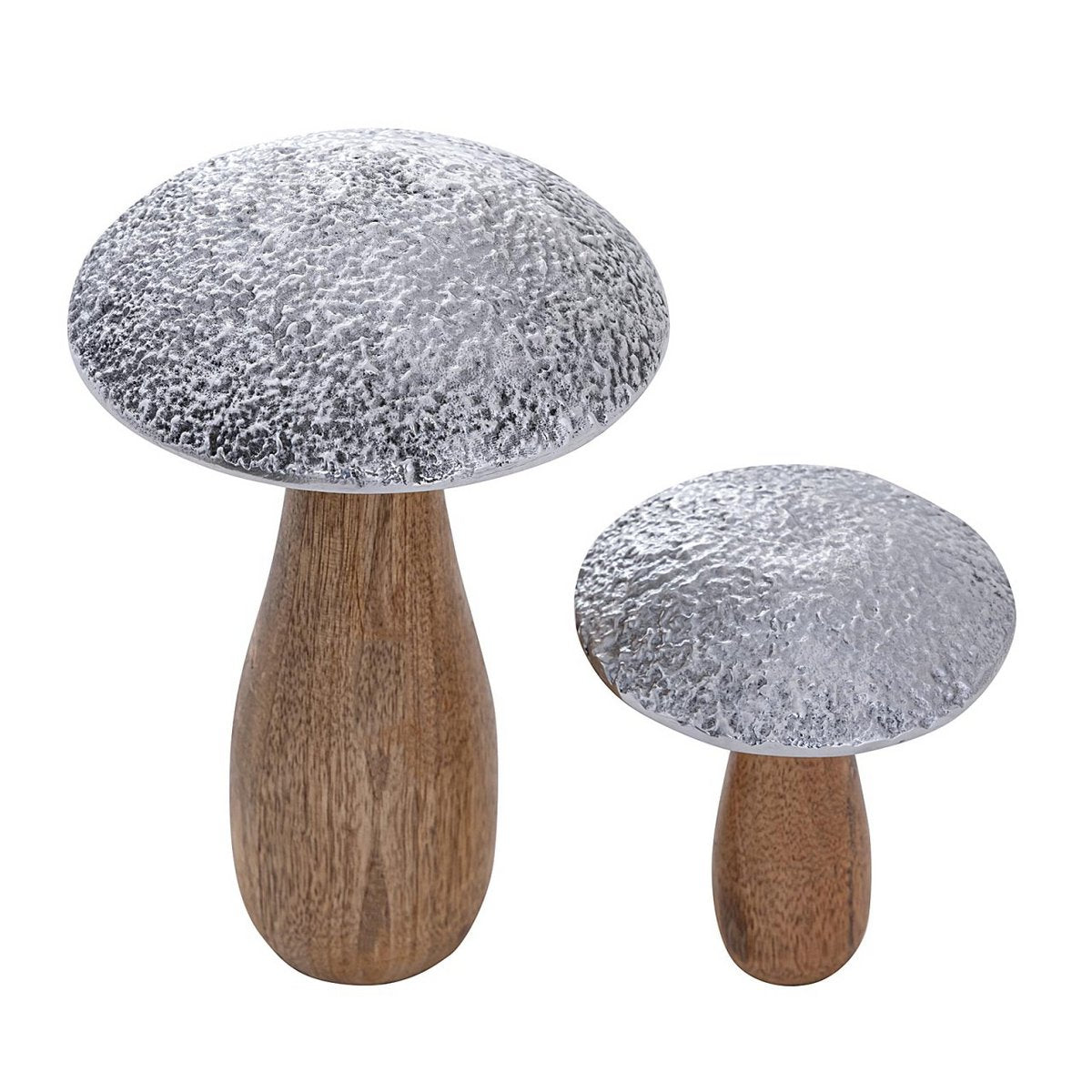 Decorative figures set of 2 mushrooms H20/12x13/9cm stand Masterbox 12x 2-piece mango wood
