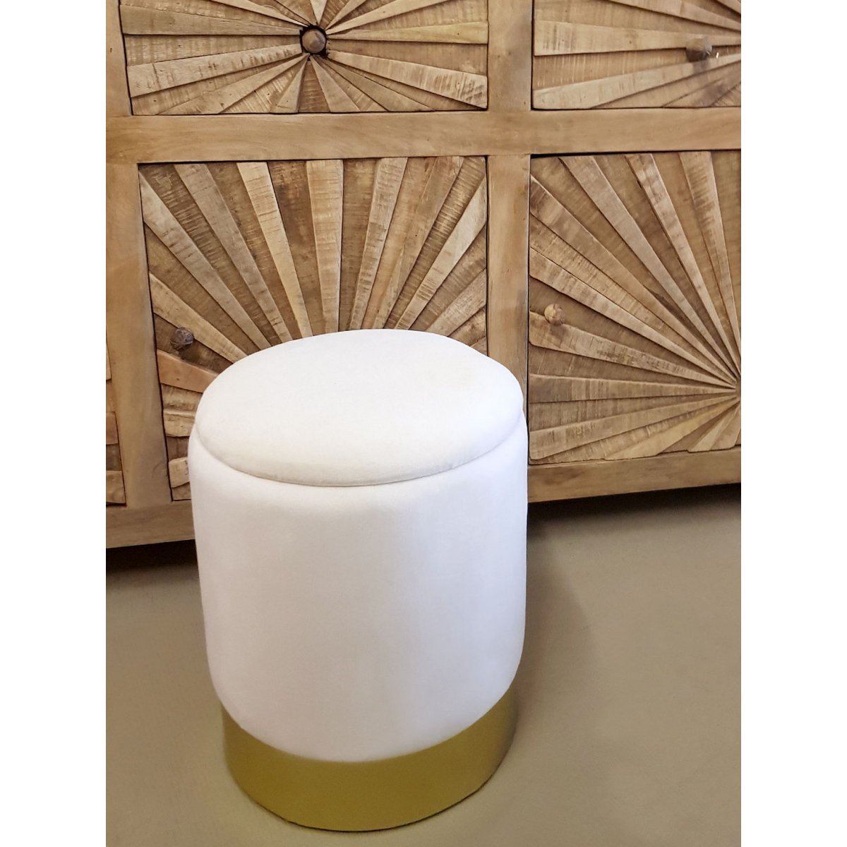 Velvet stool decorative stool velvet pouf decorative pouf velor stool with storage space and lid Ø 31 H 38 cm