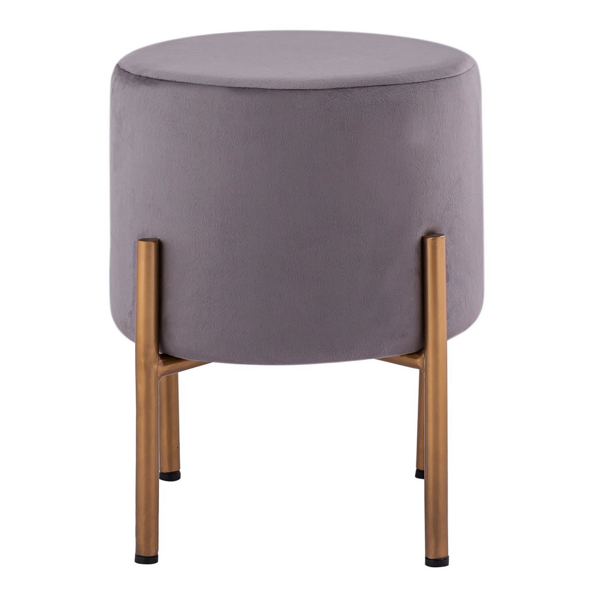 Velvet stool 2nd quality stool velvet pouf Ø 32 H 38 cm pouf velor with feet rose iron gold