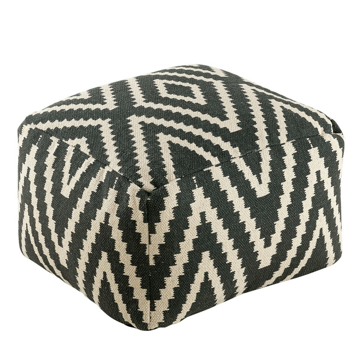 Cube seat footstool stool 55x37x55 cm pouf kilim floor cushion Peru black taupe yellow turquoise