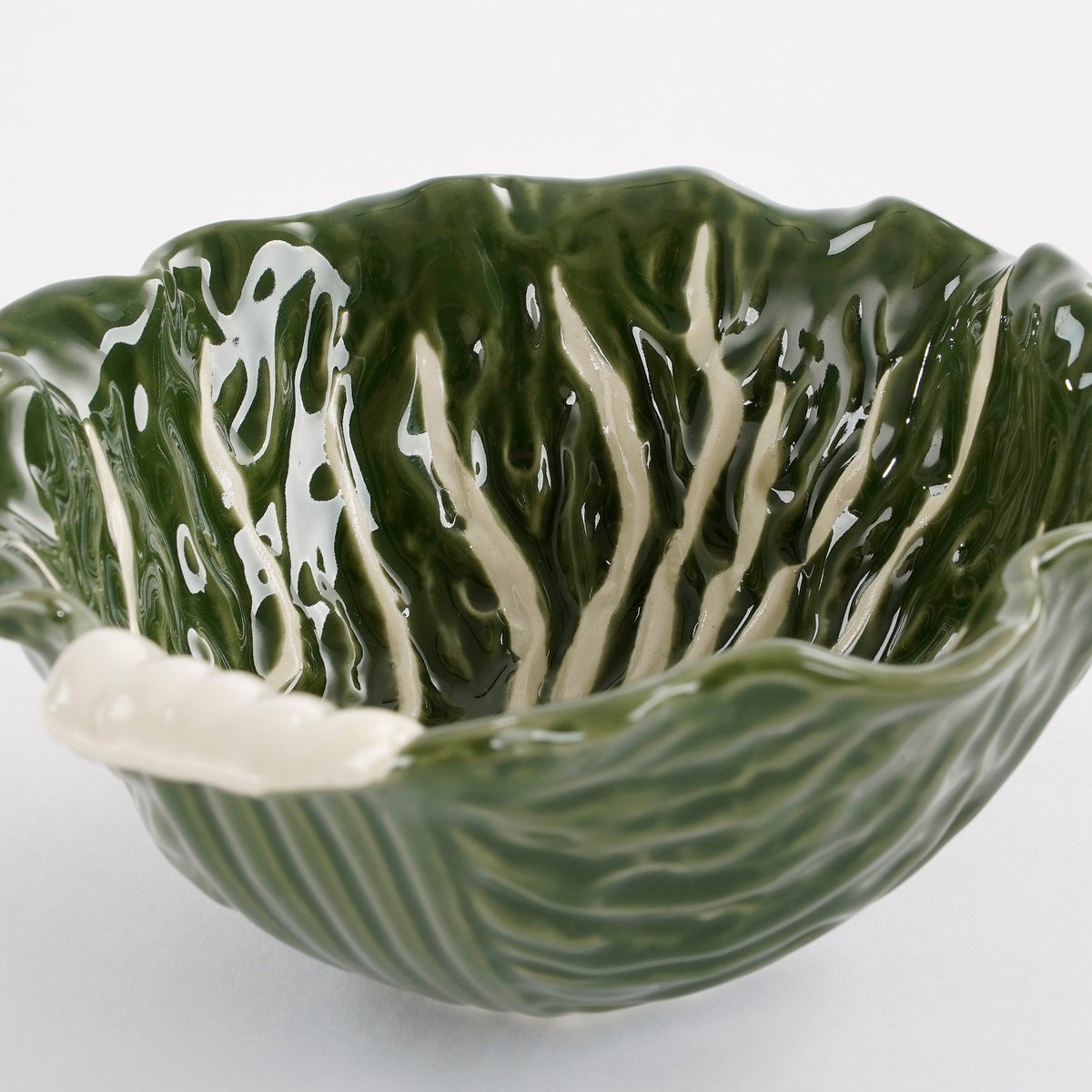 Cabbage bowl - L13.5 x W15 x H5.5 cm - Ceramic - Dark green