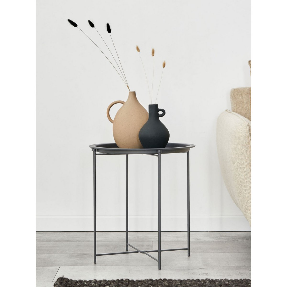 Side table 2nd choice garden table balcony table patio table round Alberta metal can be stored small