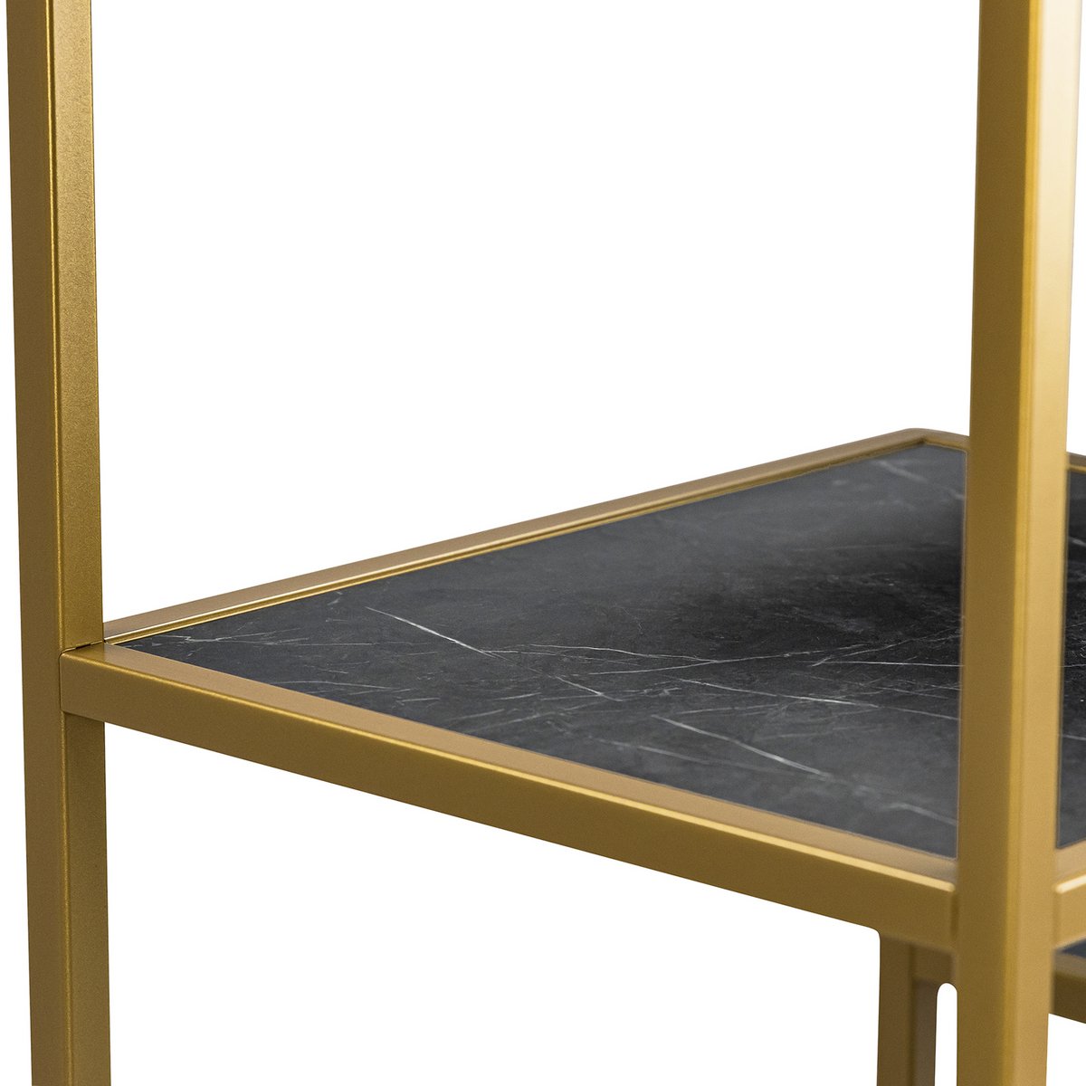 Stalux Shelving unit 'Guus' 80 x 200cm, color gold / black marble