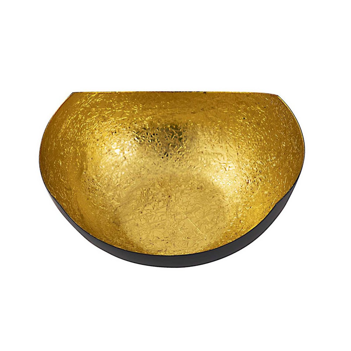 Tea light holder set 2 pieces Candle holder Love bowl shape black matt gold plated inside