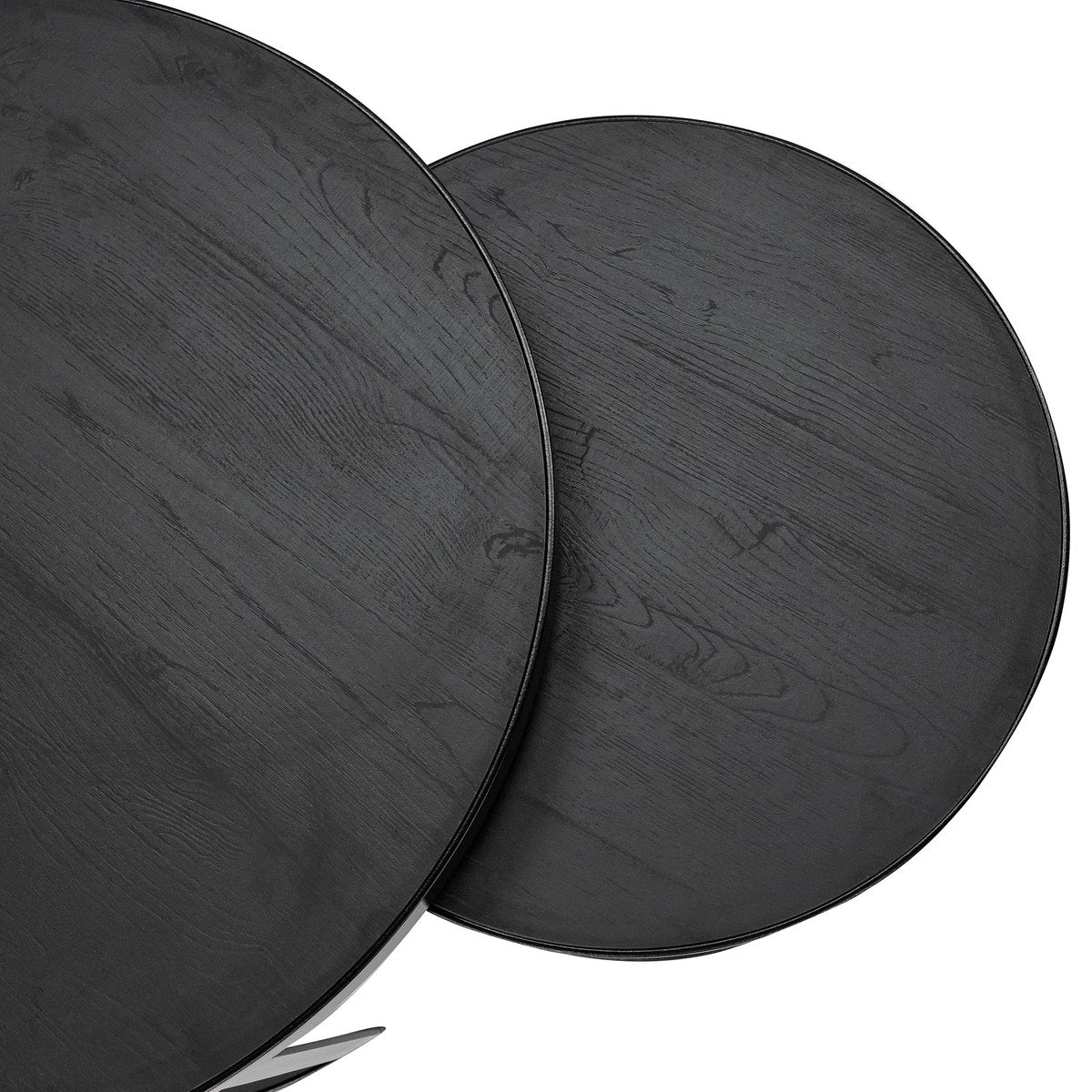 Stalux Coffee table set 'Saar' around 80 and 60cm, color black / black oak