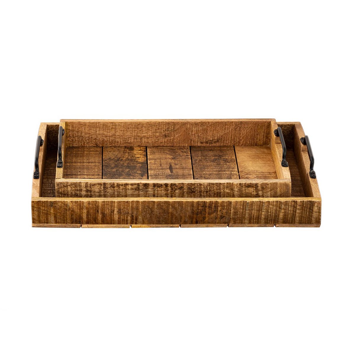 Wooden tray set 2 pieces 46x31cm serving tray tray wooden serving tray decorative tray made of mangohol