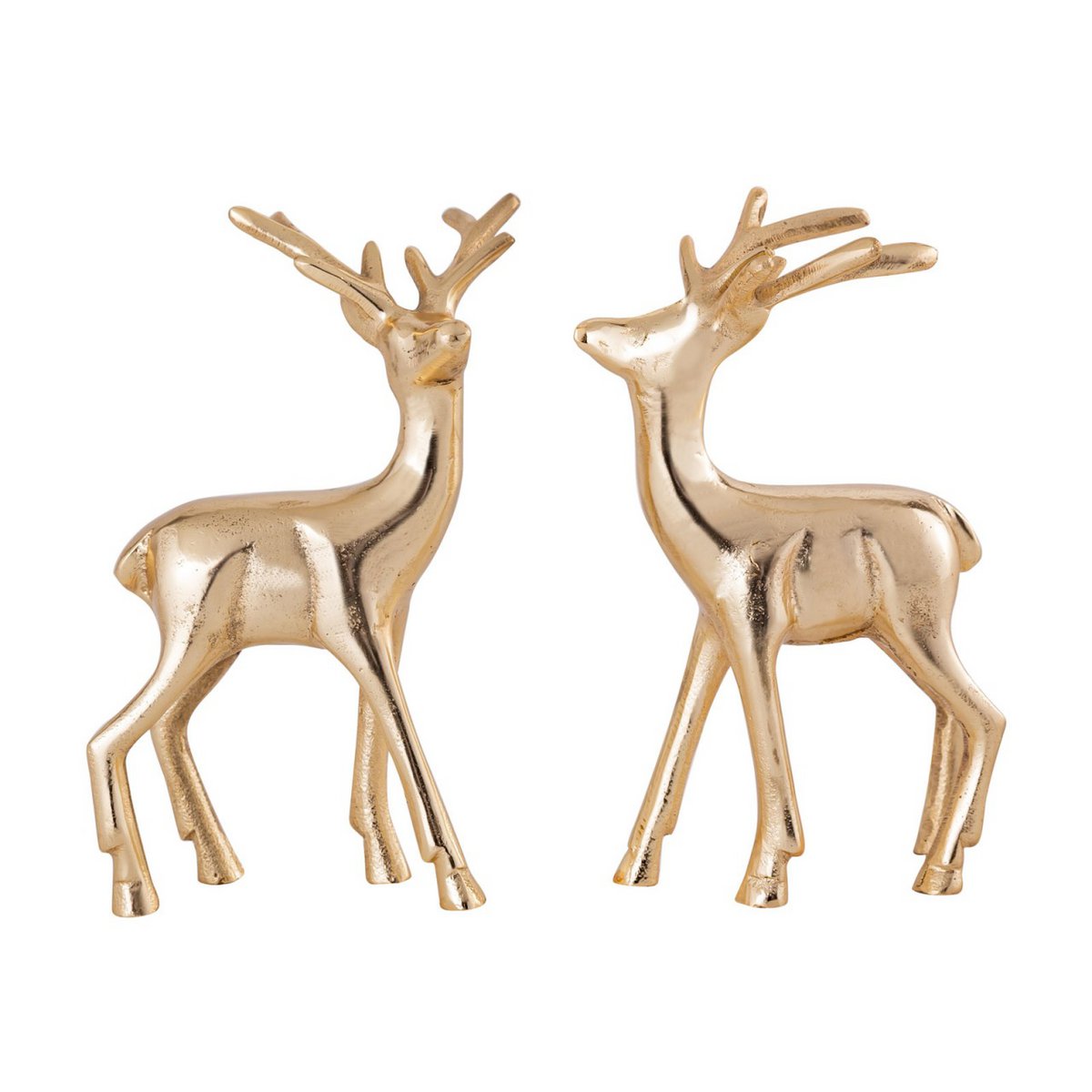 Deco figure set of 2 deer table decoration animal figure metal Christmas decoration silver or gold aluminum