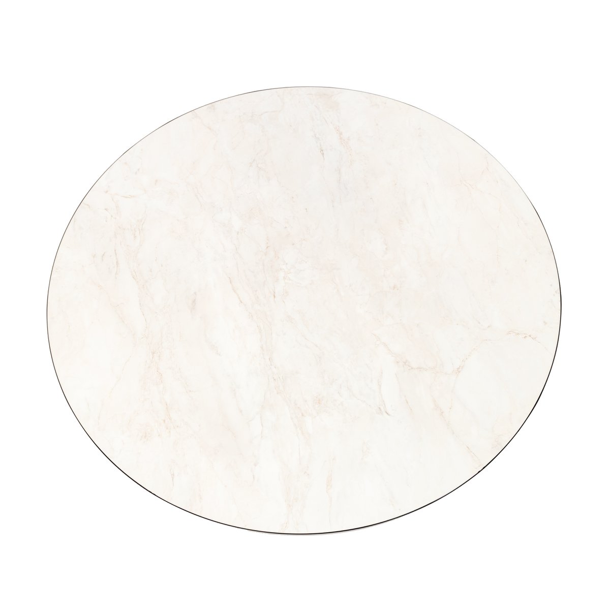 Stalux Round dining table 'Daan' 135cm, color black / white marble