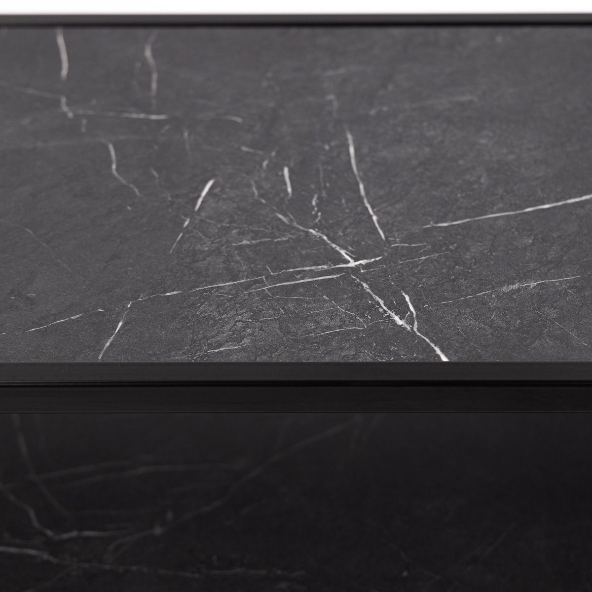 Stalux TV cabinet 'Luuk' 150cm, color black / black marble