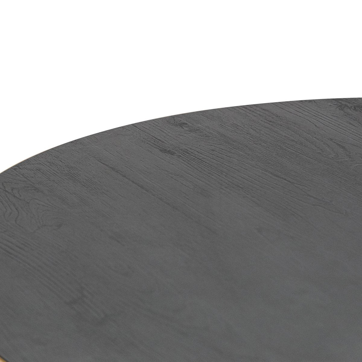 Stalux Round dining table 'Daan' 135cm, color gold / black oak