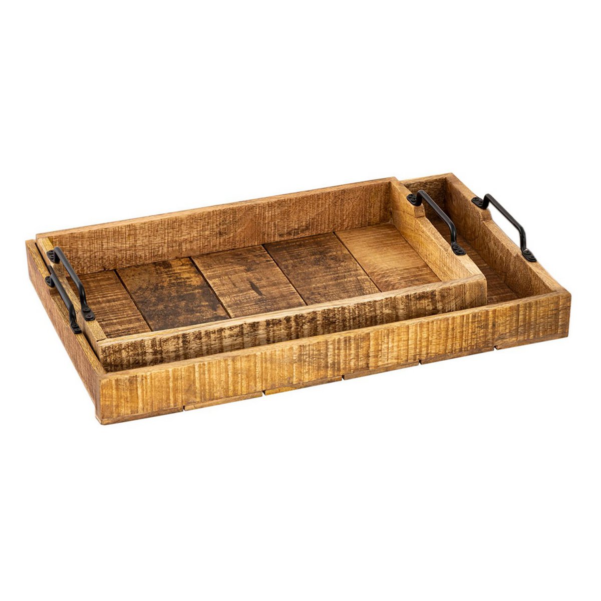 Wooden tray set 2 pieces 46x31cm serving tray tray wooden serving tray decorative tray made of mangohol