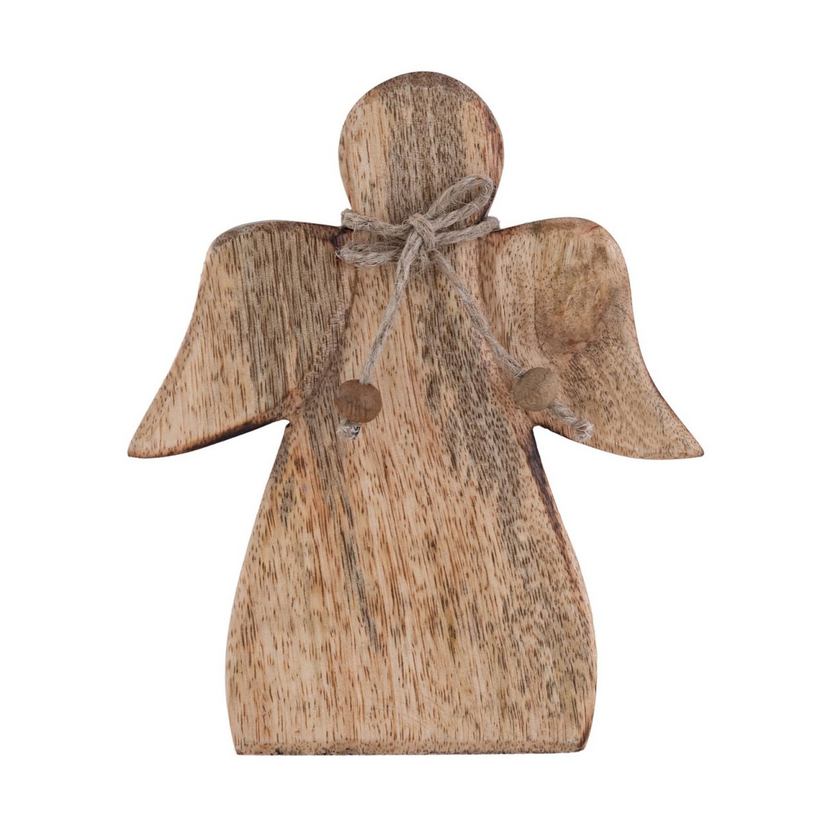 Decorative angel wooden figure 15x13cm lucky angel Christmas decoration mango wood