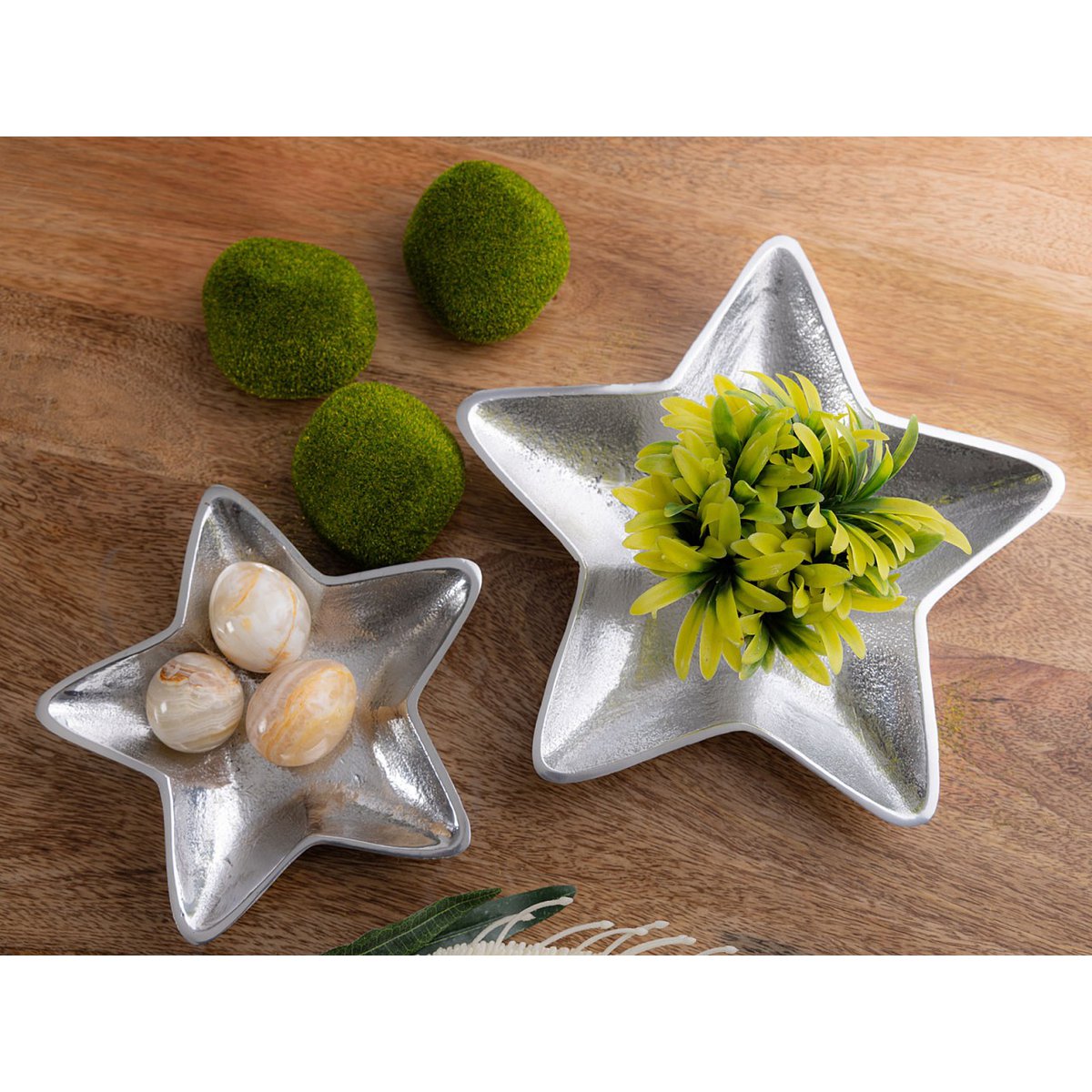 Decorative bowls star set of 2 Starlight gold or silver Christmas decoration aluminum