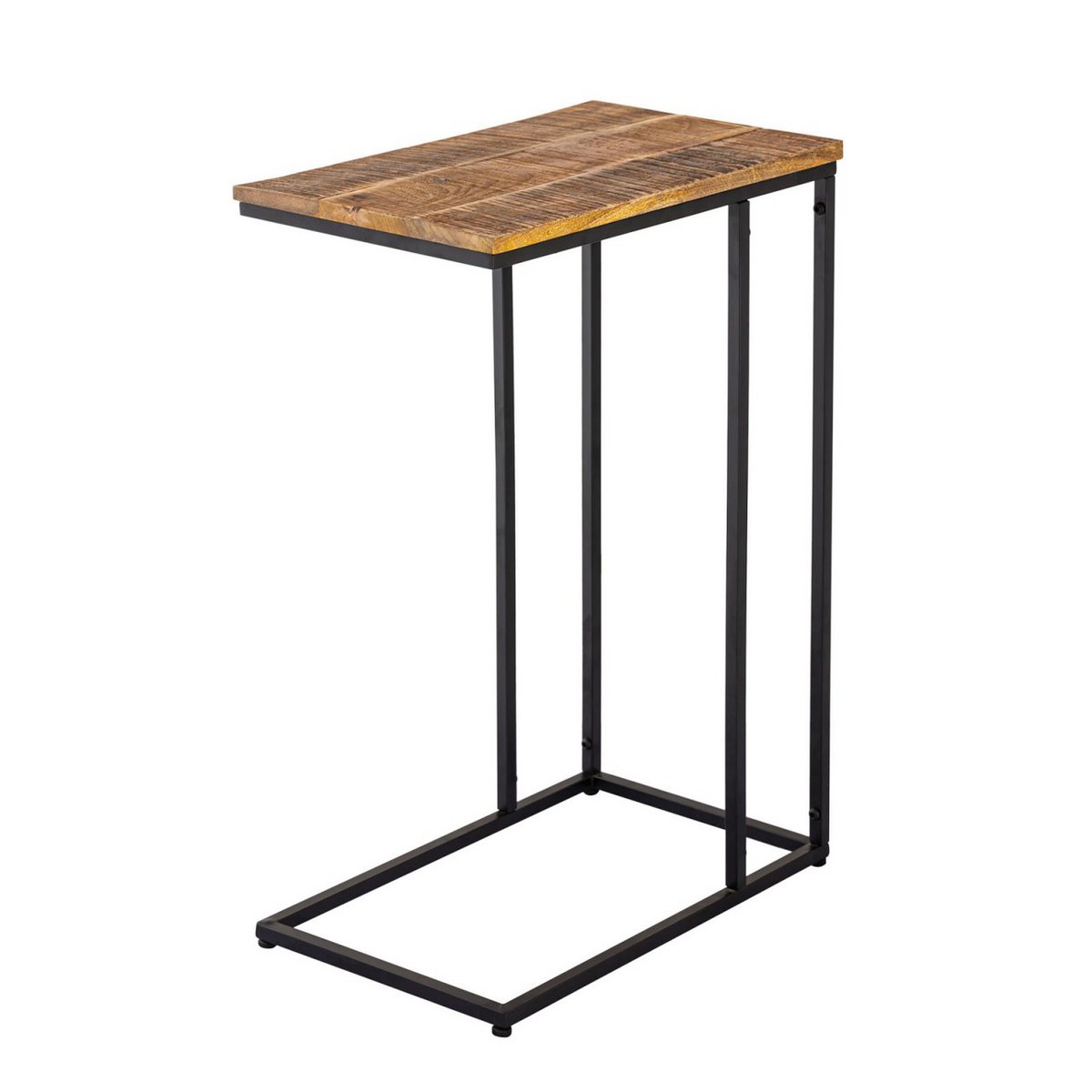 Side table wood 25x60x40cm sustainable sofa table laptop table C-table Toronto metal frame
