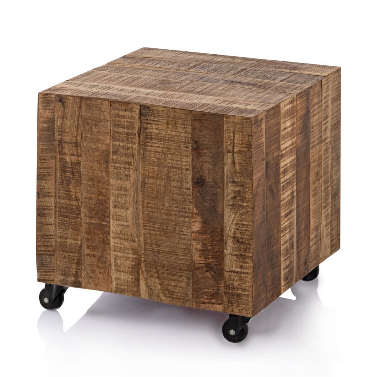 Coffee table square 45 x 45 x 45 cm side table flower table sustainable mango reclaimed wood