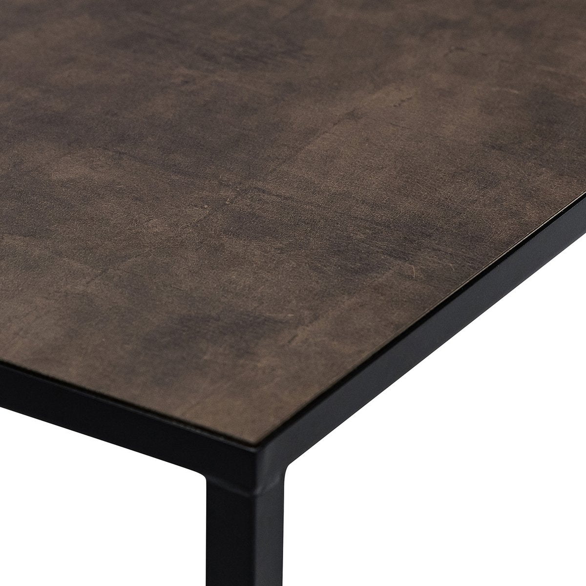 Stalux Coffee table set 'Lisa' 65 and 50cm, color black / brown leather look