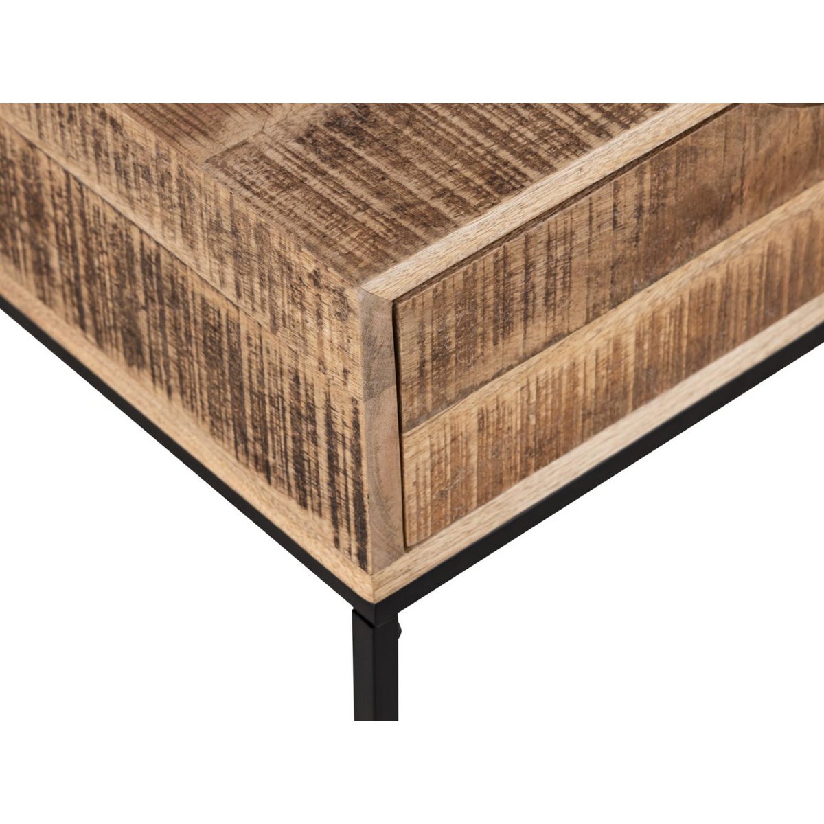 Nightstand wooden nightstand 45x45x35cm night console Maya side table metal frame